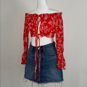 Selfie Leslie Floral Orange Women's Top